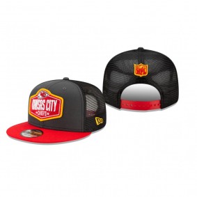 Kansas City Chiefs Graphite Red 2021 NFL Draft Trucker 9FIFTY Snapback Adjustable Hat