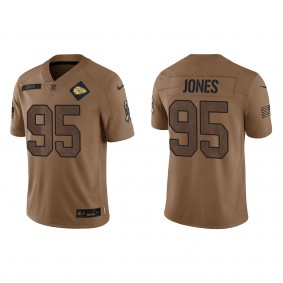 Men's Kansas City Chiefs Chris Jones Brown 2023 NFL Salute To Service Limited Jersey