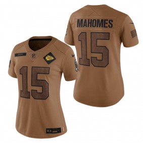 Women's Kansas City Chiefs Patrick Mahomes Brown 2023 NFL Salute To Service Limited Jersey