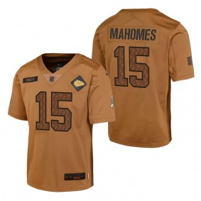 Youth Kansas City Chiefs Patrick Mahomes Brown 2023 NFL Salute To Service Limited Jersey