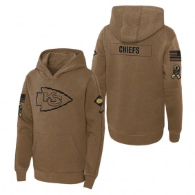 Youth Kansas City Chiefs Brown 2023 NFL Salute To Service Club Fleece Pullover Hoodie