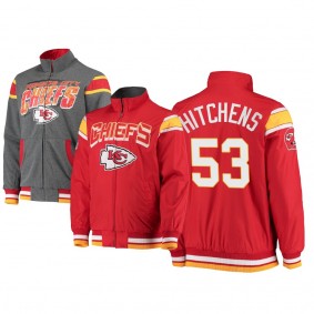 Kansas City Chiefs Anthony Hitchens Red Charcoal Offside Reversible Full-Zip Jacket
