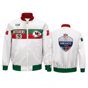 Kansas City Chiefs Anthony Hitchens White 2019 NFL Mexico Game NFL 100 Full-Zip Jacket