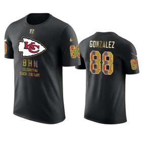 Chiefs #88 Tony Gonzalez Black Black History Month T-Shirt - Men's
