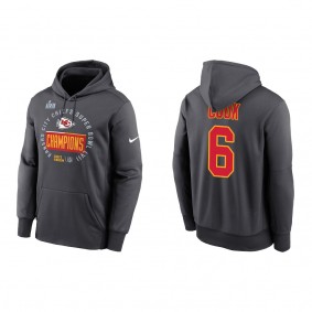 Bryan Cook Kansas City Chiefs Anthracite Super Bowl LVII Champions Locker Room Trophy Collection Pullover Hoodie