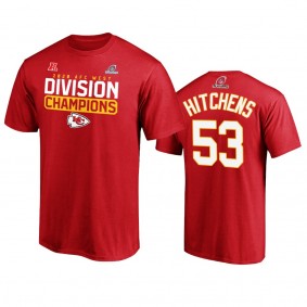 Kansas City Chiefs Anthony Hitchens Red 2020 AFC West Division Champions T-Shirt