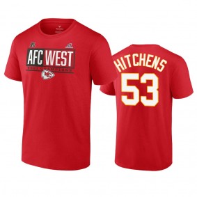 Kansas City Chiefs Anthony Hitchens Red 2021 AFC West Division Champions Blocked Favorite T-Shirt