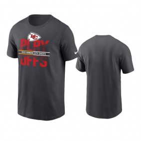 Kansas City Chiefs Anthracite 2022 NFL Playoffs Iconic T-Shirt