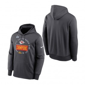 Men's Kansas City Chiefs Anthracite Super Bowl LVII Champions Locker Room Trophy Collection Pullover Hoodie