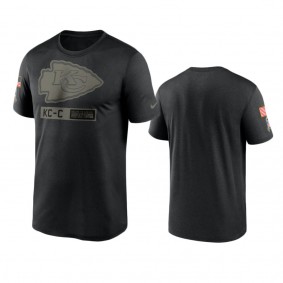 Kansas City Chiefs Black 2020 Salute to Service Team Logo Performance T-Shirt