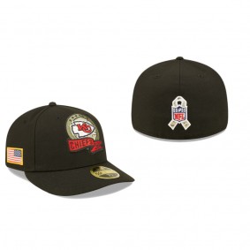 Kansas City Chiefs Black 2022 Salute To Service Low Profile Fitted Hat