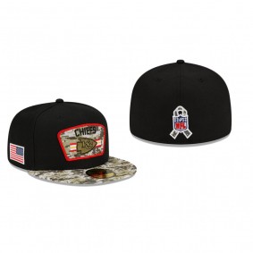 Kansas City Chiefs Black Camo 2021 Salute To Service 59FIFTY Fitted Hat