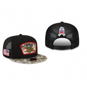 Kansas City Chiefs Black Camo 2021 Salute To Service Trucker 9FIFTY Snapback Hat