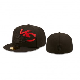 Kansas City Chiefs Black Logo Feature 59FIFTY Fitted Hat
