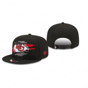 Kansas City Chiefs Black Logo Tear 9FIFTY Snapback Hat