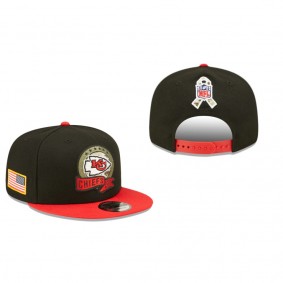 Kansas City Chiefs Black Red 2022 Salute To Service 9FIFTY Snapback Hat