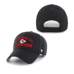 Men's Kansas City Chiefs Black Super Bowl LVII Champions MVP Adjustable Hat