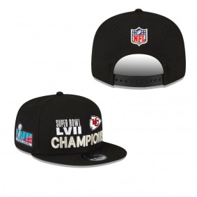 Kansas City Chiefs Black Super Bowl LVII Champions Parade 9FIFTY Snapback Hat