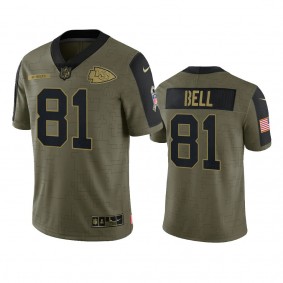 Kansas City Chiefs Blake Bell Olive 2021 Salute To Service Limited Jersey