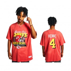 Kansas City Chiefs Chad Henne Red Super Bowl Champions Vintage T-Shirt