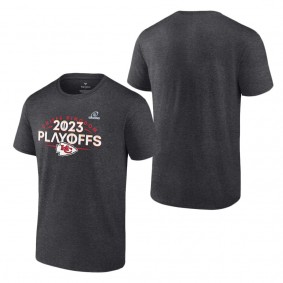 Men's Kansas City Chiefs Heather Charcoal 2023 NFL Playoffs T-Shirt