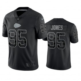 Kansas City Chiefs Chris Jones Black Reflective Limited Jersey