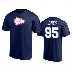 Kansas City Chiefs Chris Jones Navy 2021 Independence Day Stars & Stripes T-Shirt