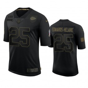 Kansas City Chiefs Clyde Edwards-Helaire Black 2020 Salute To Service Limited Jersey