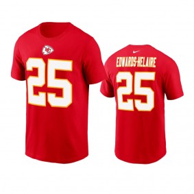 Men's Kansas City Chiefs Clyde Edwards-Helaire Red Name Number T-shirt