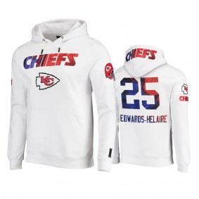 Kansas City Chiefs Clyde Edwards-Helaire White Americana Pullover Hoodie