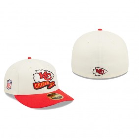 Kansas City Chiefs Cream 2022 Sideline Low Profile Fitted Hat