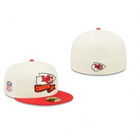 Kansas City Chiefs Cream Red 2022 Sideline 59FIFTY Fitted Hat