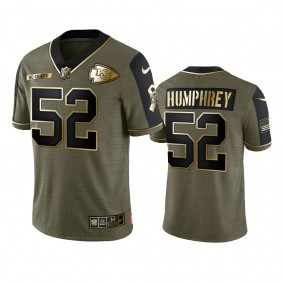 Kansas City Chiefs Creed Humphrey Olive Gold 2021 Salute To Service Limited Jersey