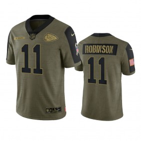 Kansas City Chiefs Demarcus Robinson Olive 2021 Salute To Service Limited Jersey