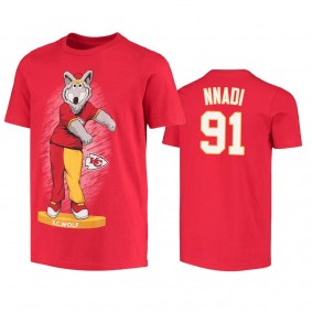 Kansas City Chiefs Derrick Nnadi Red Dancing K.C.Wolf Mascot T-shirt