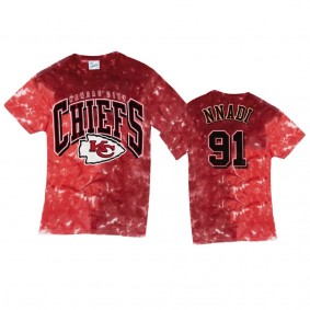 Kansas City Chiefs Derrick Nnadi Red Tri Dye Vintage Tubular T-shirt