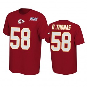 Kansas City Chiefs Derrick Thomas Red 100th Season Player Pride T-Shirt