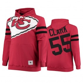 Kansas City Chiefs Frank Clark Red Big Face Historic Logo Fleece Pullover Hoodie