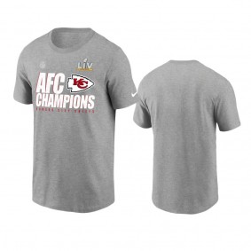 Men's Kansas City Chiefs Gray 2020 AFC Champions Trophy Collection T-Shirt