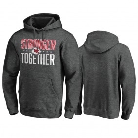 Kansas City Chiefs Heather Charcoal Stronger Together Pullover Hoodie