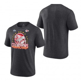 Men's Kansas City Chiefs Heather Charcoal Super Bowl LVII Champions Still Prime Tri-Blend T-Shirt