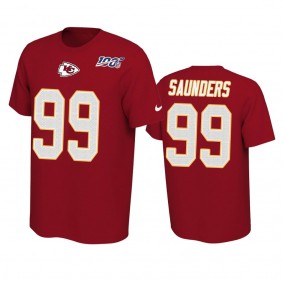Kansas City Chiefs Khalen Saunders Red 100th Season Player Pride T-Shirt