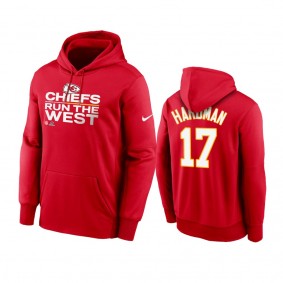 Kansas City Chiefs Mecole Hardman Red 2021 AFC West Division Champions Trophy Hoodie