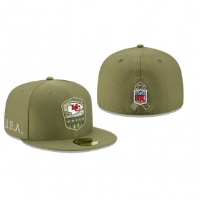 Kansas City Chiefs Olive 2019 Salute to Service Sideline 59FIFTY Fitted Hat