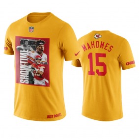 Kansas City Chiefs Patrick Mahomes Gold Art Showtime T-Shirt