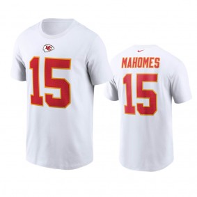 Men's Kansas City Chiefs Patrick Mahomes White Name & Number T-Shirt