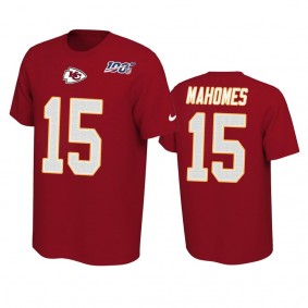 Kansas City Chiefs Patrick Mahomes Red 100th Season Player Pride T-Shirt