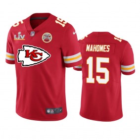 Kansas City Chiefs Patrick Mahomes Red Super Bowl LV Team Logo Jersey