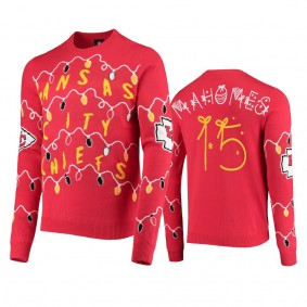 Men's Kansas City Chiefs Patrick Mahomes Red Ugly Light-Up Sweater