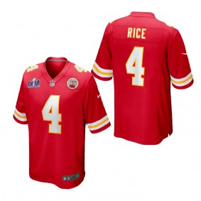 Men's Kansas City Chiefs Rashee Rice Red Super Bowl LVIII Game Jersey